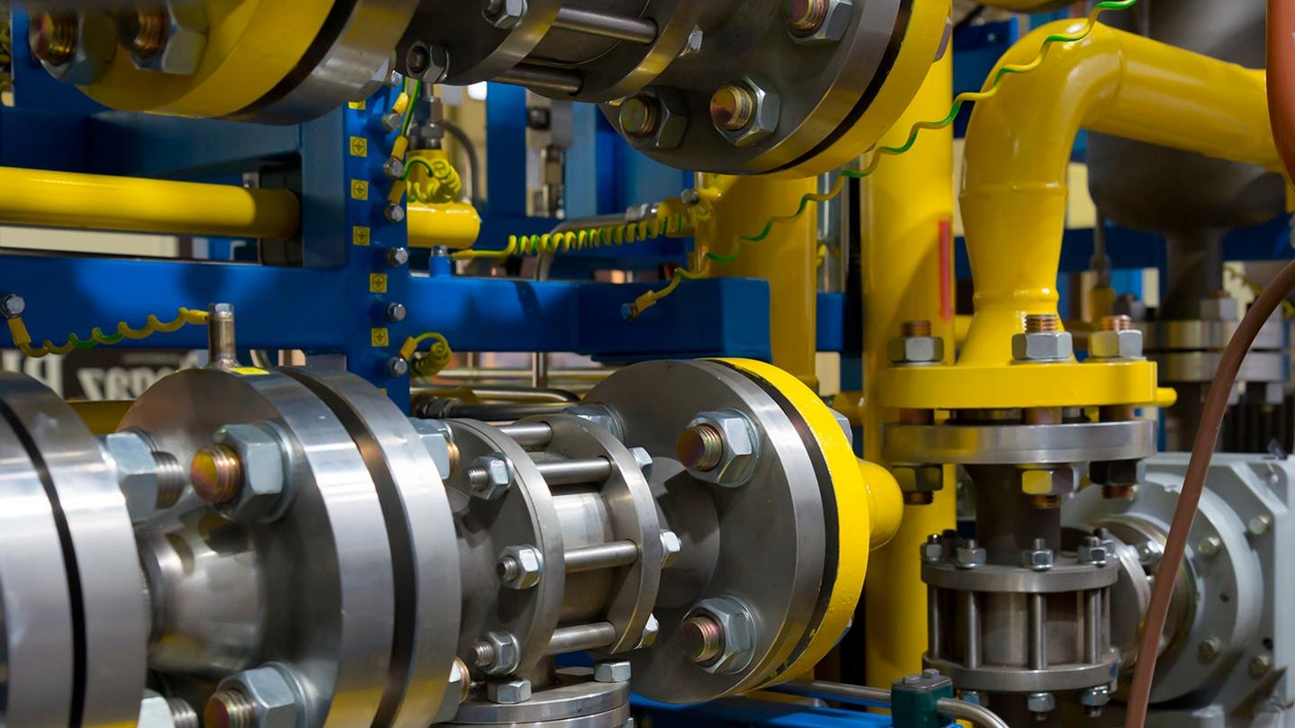 Gas metering station and pipeline at power plant