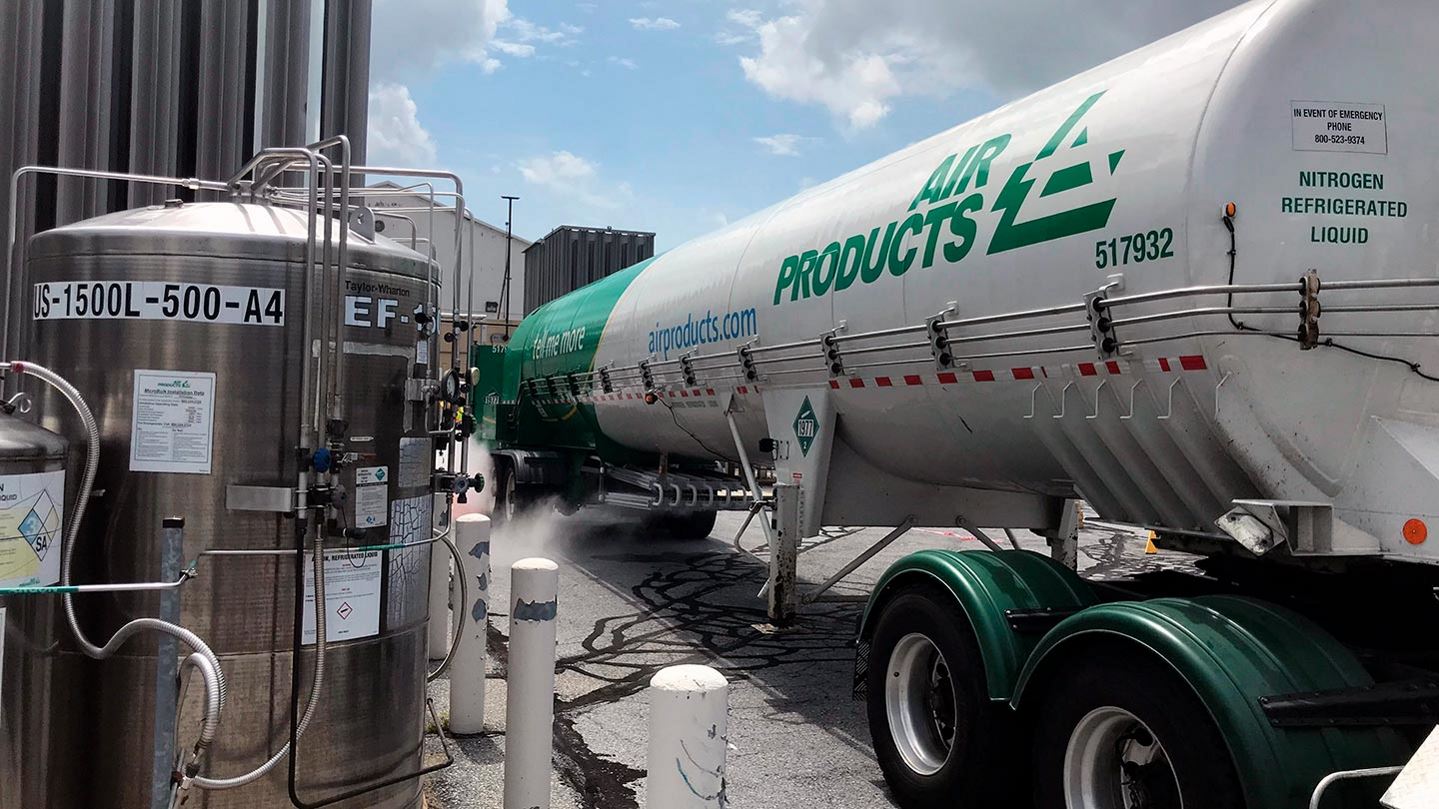 Nitrogen truck at Air Products campus, Allentown, PA.