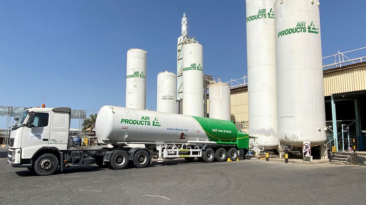 Air Products tanker at plant in Middle East