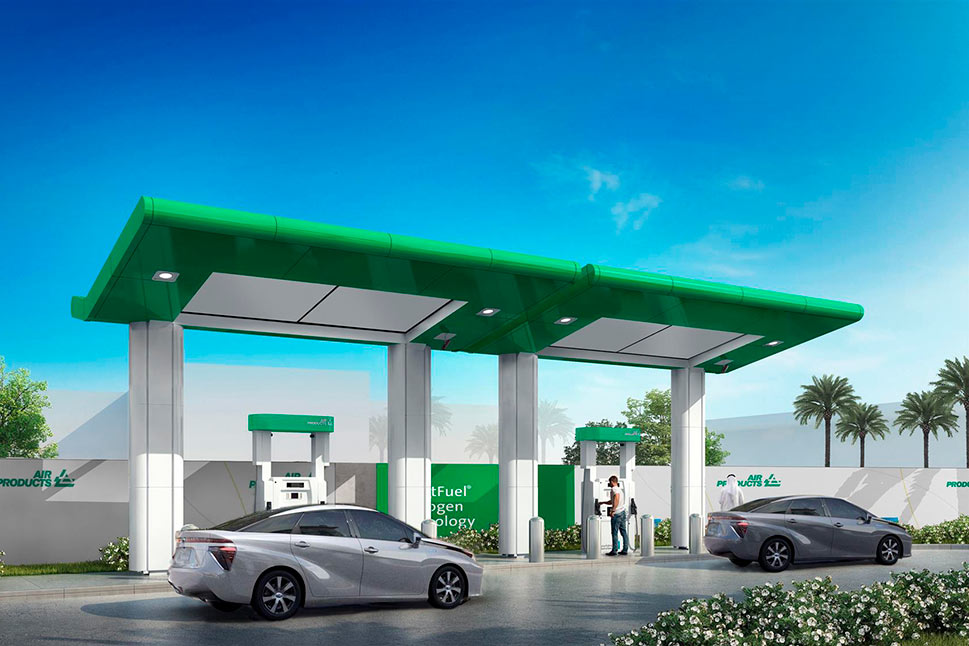 Artist Rendering of Saudi Arabia’s First Hydrogen Fuel Cell Vehicle Fueling Station