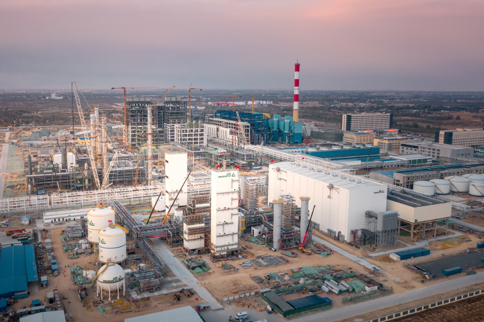 Aerial view of industrial gas plant